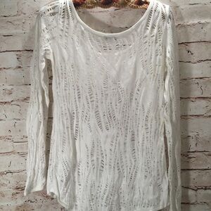 Express women’s white‎ knit Tunic top size M